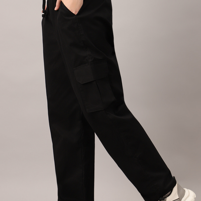 Black Cargo Parachute Pant - Unisex Comfy Pant