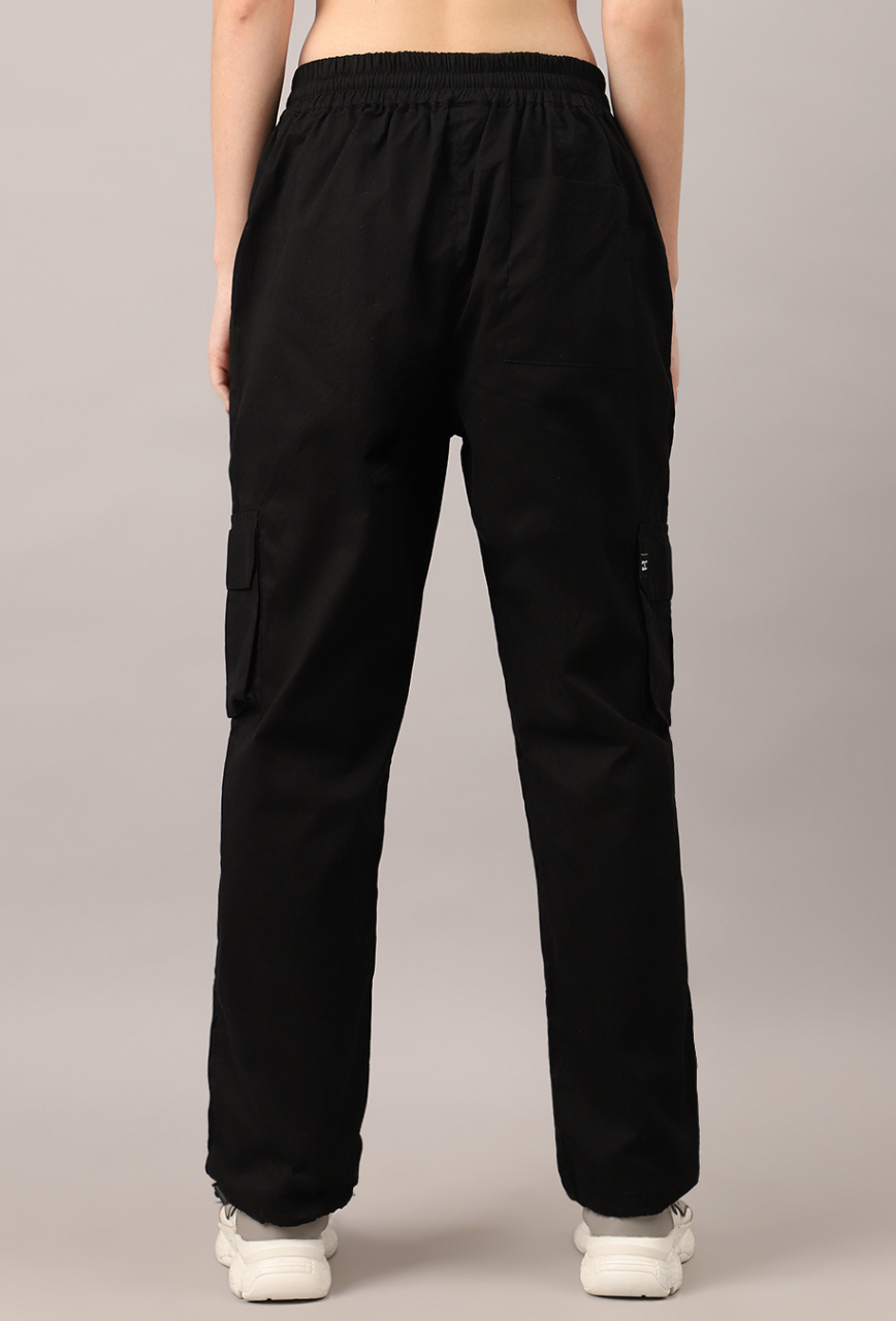 Black Cargo Parachute Pant