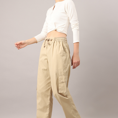 Sand Beige Cargo Baggy Pant - Unisex Comfy Pant