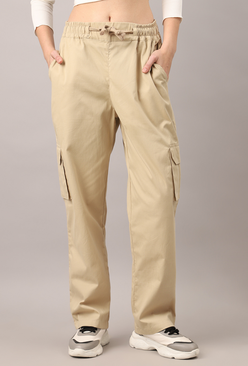 Sand Beige Cargo Baggy Pant