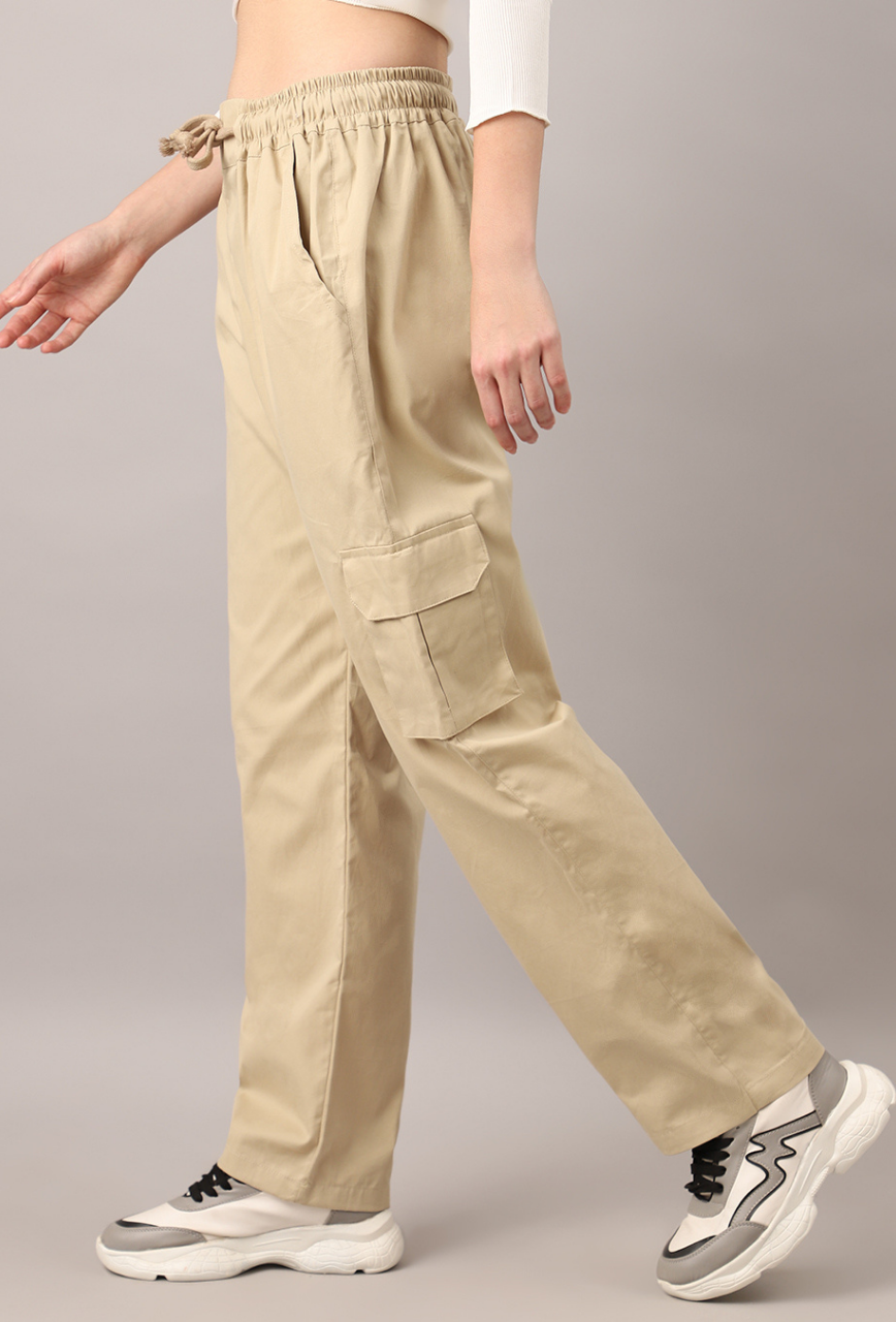 Sand Beige Cargo Baggy Pant