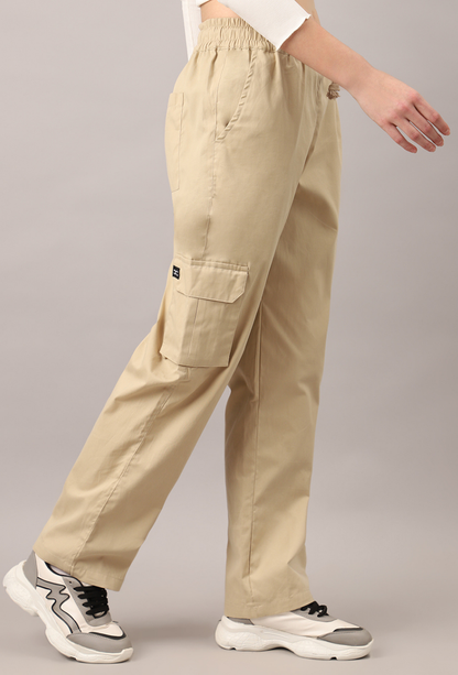 Sand Beige Cargo Baggy Pant