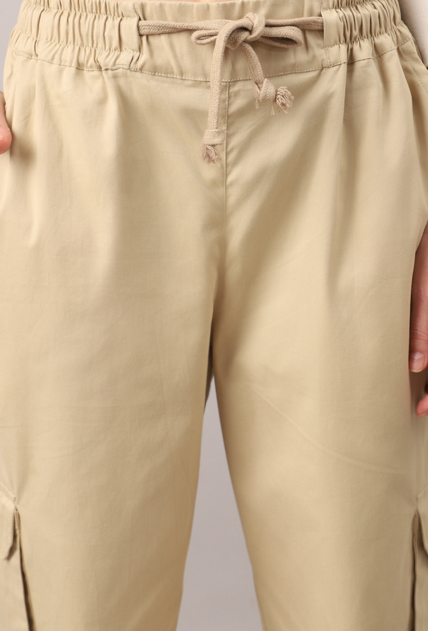 Sand Beige Cargo Baggy Pant