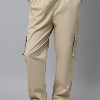 Sand Beige Cargo Parachute Pant - Unisex Comfy Pant