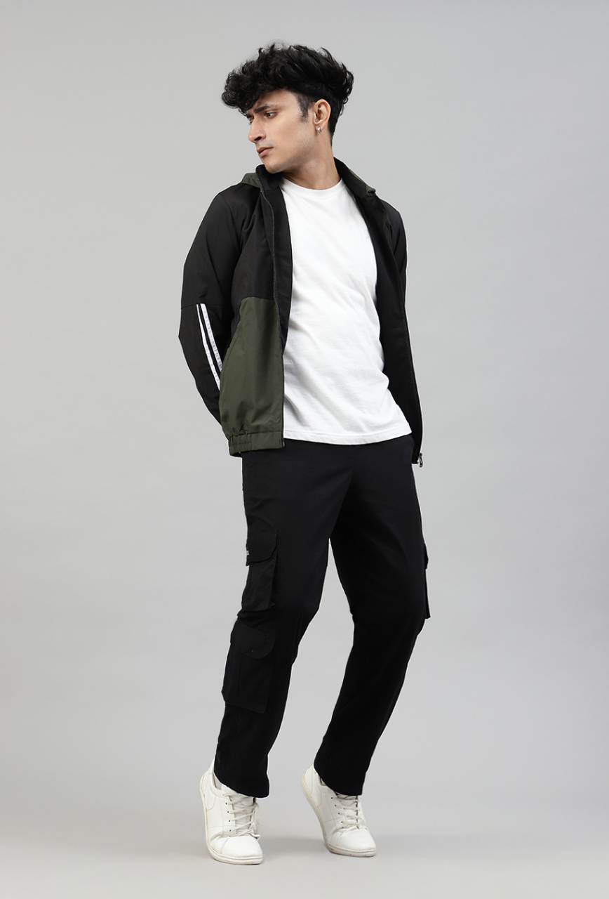 Black 3 Cargo Pocket Baggy Pant