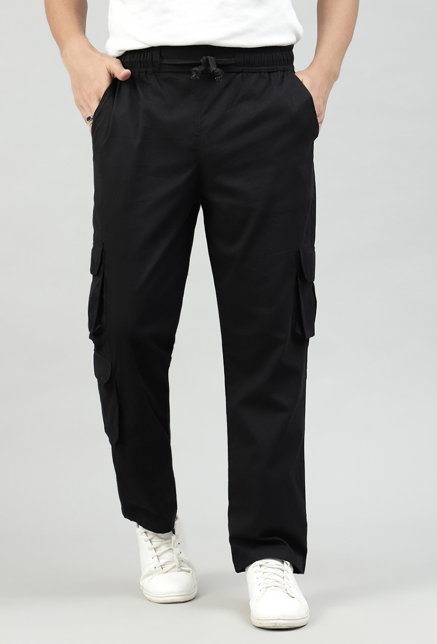 Black 3 Cargo Pocket Baggy Pant