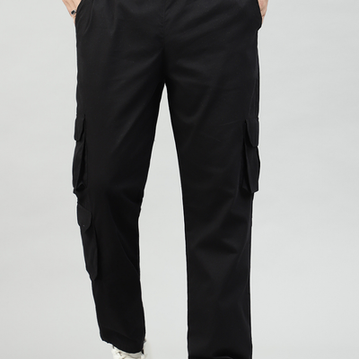 Black 3 Cargo Pocket Baggy Pant