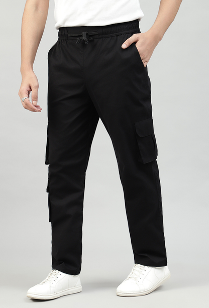 Black 3 Cargo Pocket Baggy Pant