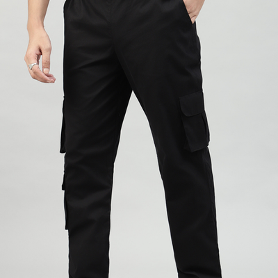 Black 3 Cargo Pocket Baggy Pant