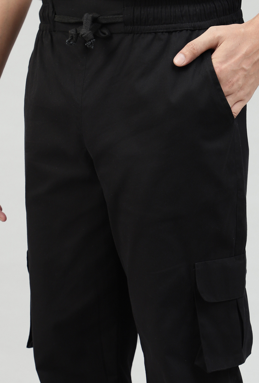 Black 3 Cargo Pocket Baggy Pant