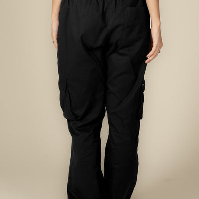 Black Cargo Parachute Pant - Unisex Comfy Pant