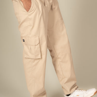 Beige Cargo Parachute Pant - Unisex Comfy Pant