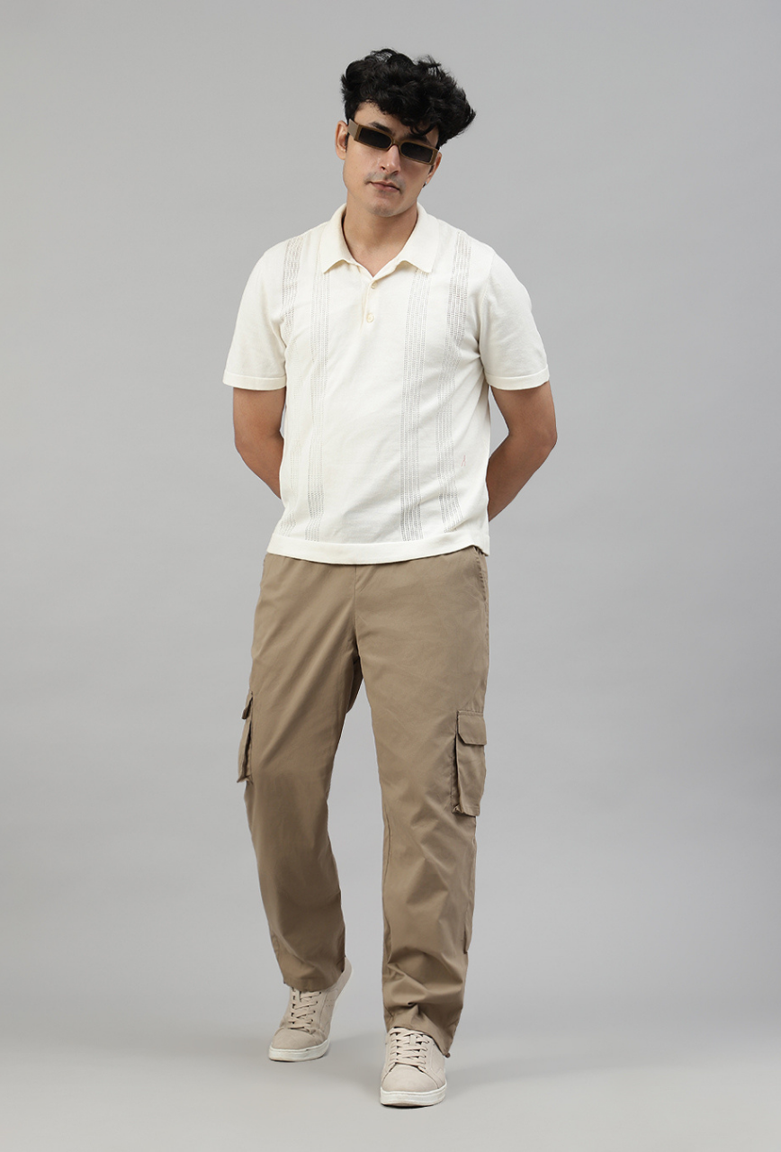 Latte Brown Cargo Parachute Pant