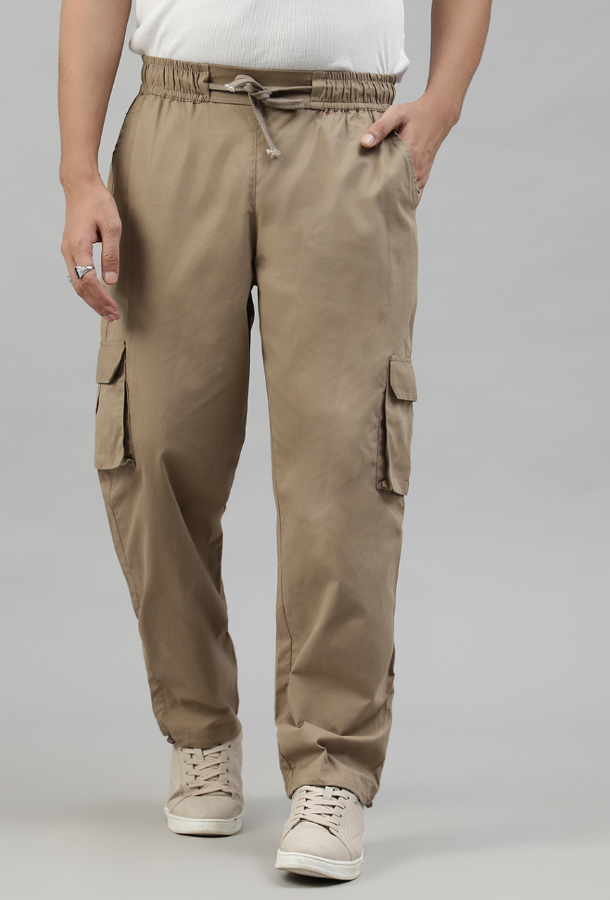 Latte Brown Cargo Parachute Pant - Unisex Comfy Pant