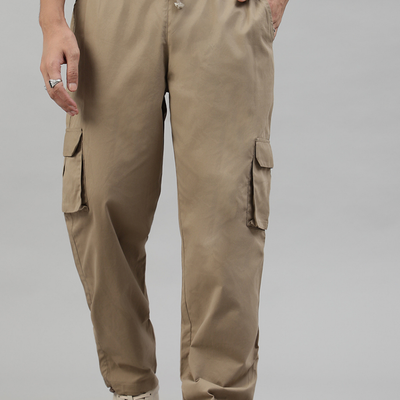 Latte Brown Cargo Parachute Pant - Unisex Comfy Pant