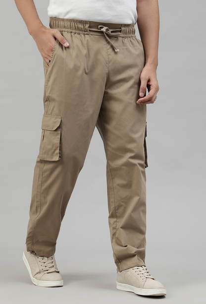 Latte Brown Cargo Parachute Pant