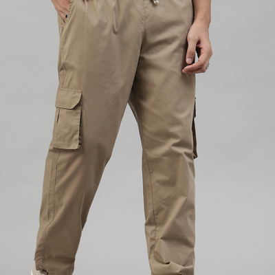 Latte Brown Cargo Parachute Pant - Unisex Comfy Pant