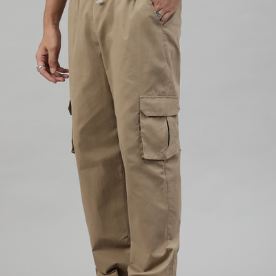 Latte Brown Cargo Parachute Pant - Unisex Comfy Pant