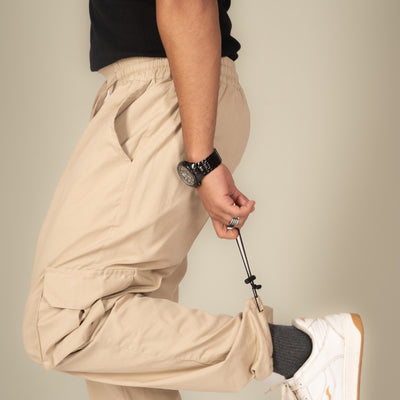 Beige Cargo Parachute Pant - Unisex Comfy Pant