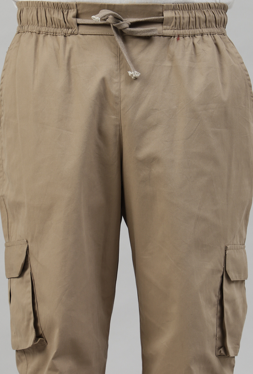 Latte Brown Cargo Parachute Pant