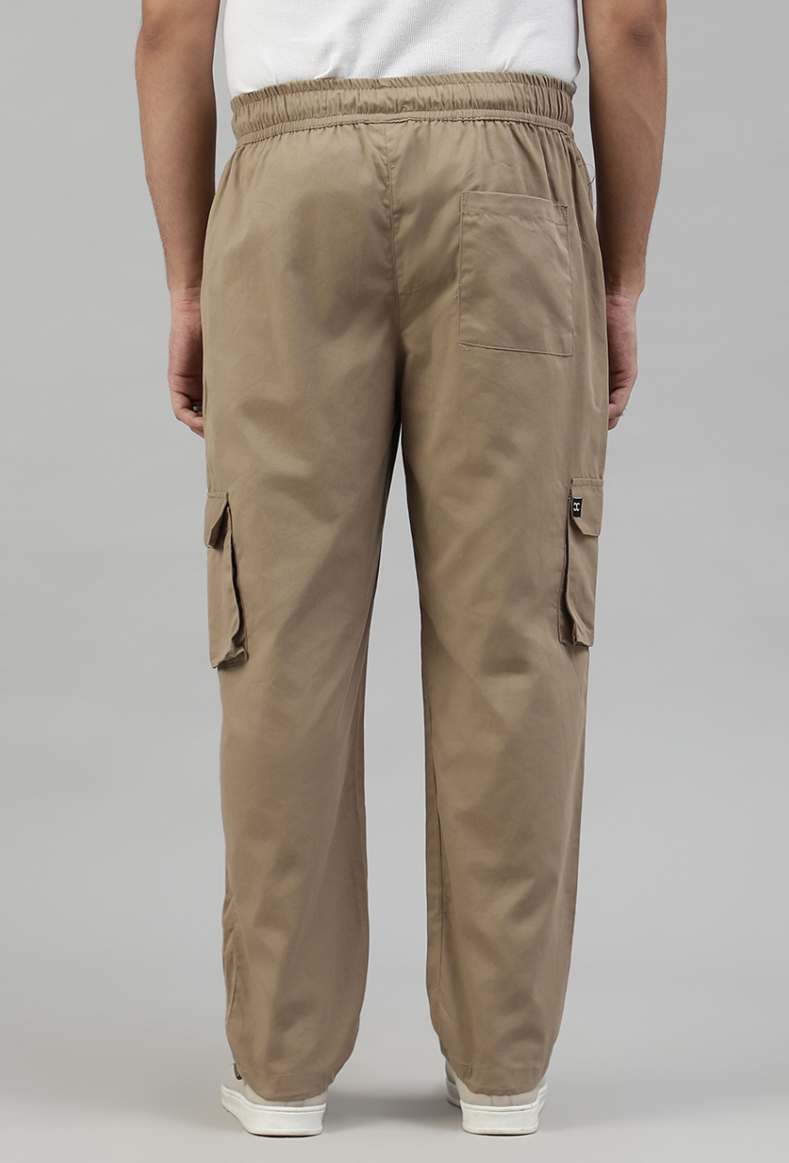 Latte Brown Cargo Parachute Pant