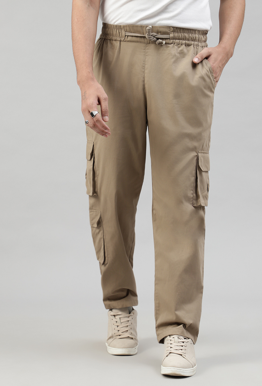 Latte Brown 3 Cargo Pocket Baggy Pant