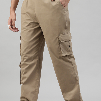 Latte Brown 3 Cargo Pocket Baggy Pant