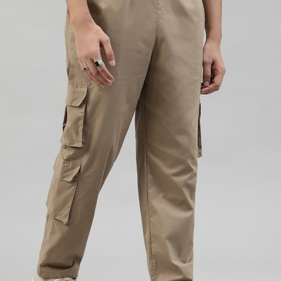 Latte Brown 3 Cargo Pocket Baggy Pant