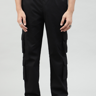 Black 4 Cargo Pocket Baggy Pant