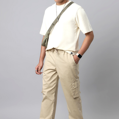 Beige Cargo Baggy Pant - Unisex Comfy Pant