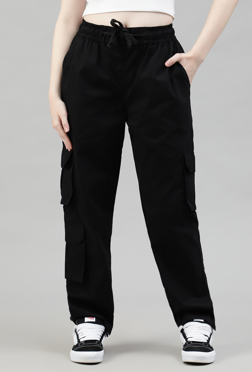 Black 3 Cargo Pocket Baggy Pant