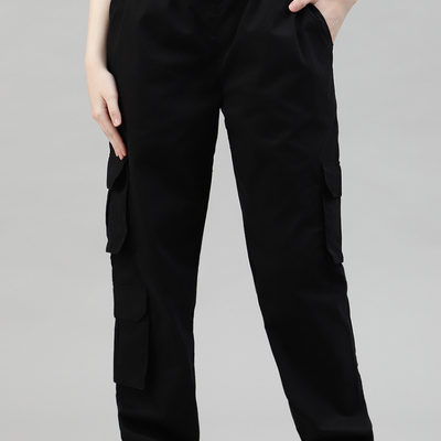 Black 3 Cargo Pocket Baggy Pant