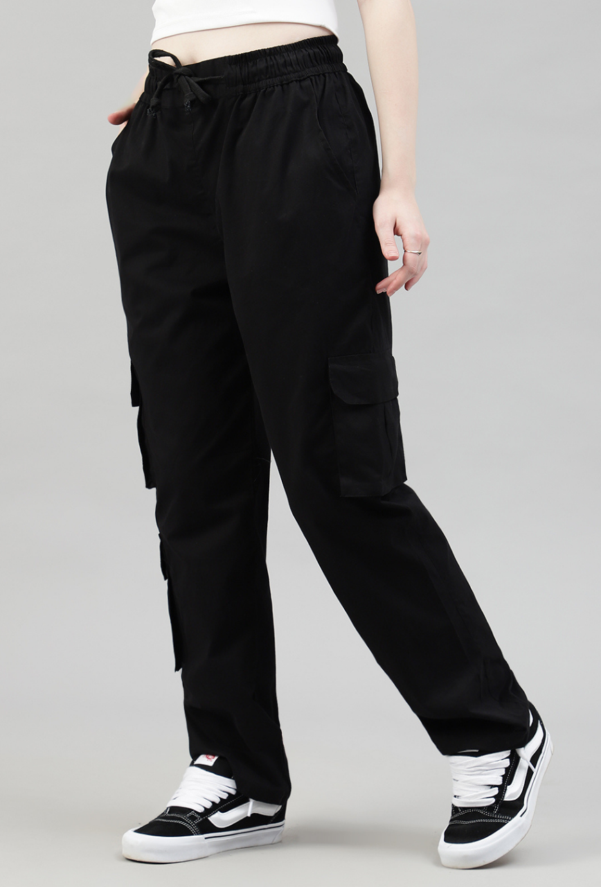 Black 3 Cargo Pocket Baggy Pant