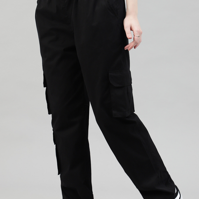 Black 3 Cargo Pocket Baggy Pant