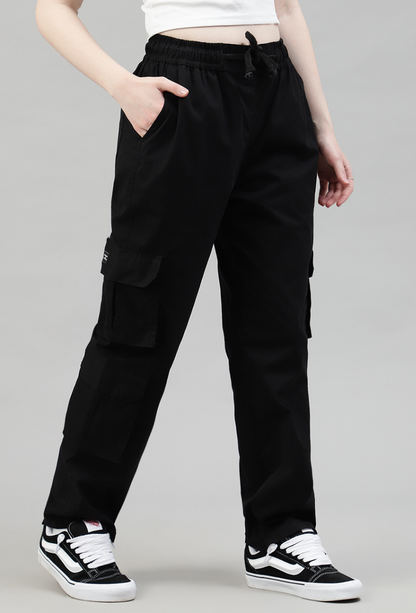 Black 3 Cargo Pocket Baggy Pant