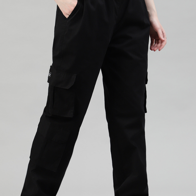 Black 3 Cargo Pocket Baggy Pant