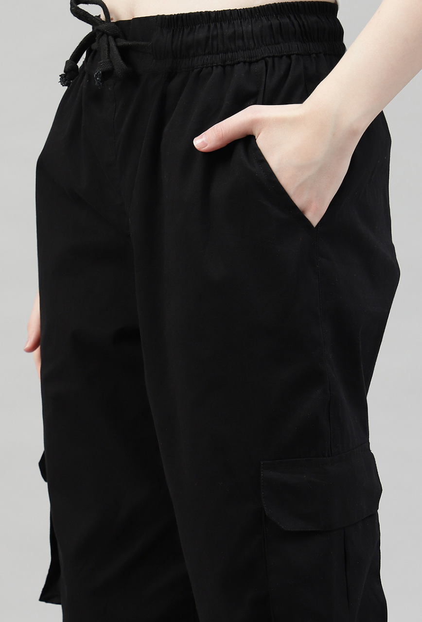 Black 3 Cargo Pocket Baggy Pant