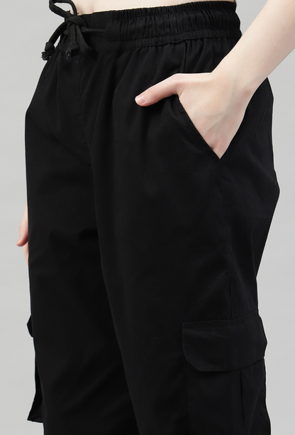 Black 3 Cargo Pocket Baggy Pant