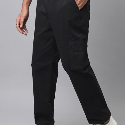 Black Cargo Parachute Pant - Unisex Comfy Pant