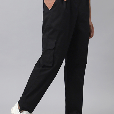 Black Cargo Parachute Pant - Unisex Comfy Pant