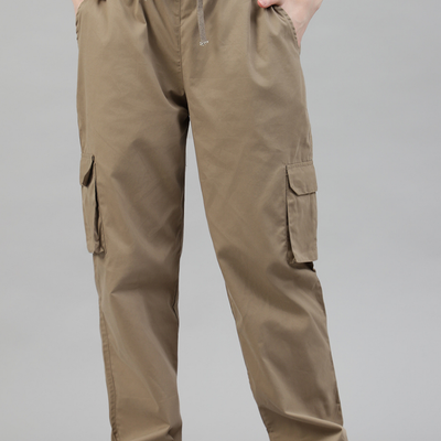 Latte Brown Cargo Parachute Pant - Unisex Comfy Pant