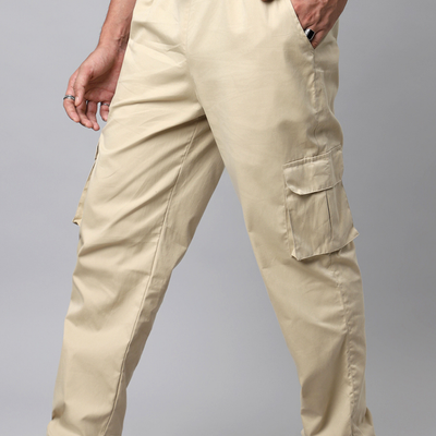 Beige Cargo Parachute Pant - Unisex Comfy Pant