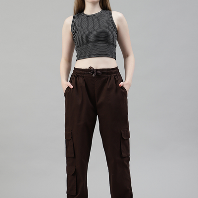 Mocha 3 Cargo Pocket Baggy Pant