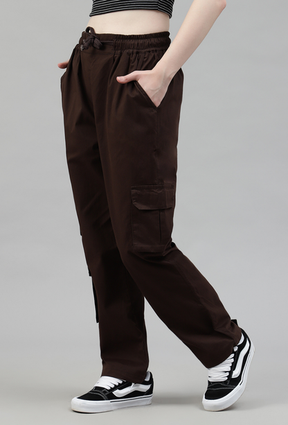 Mocha 3 Cargo Pocket Baggy Pant