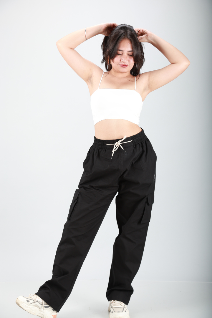 black cargo baggy pant